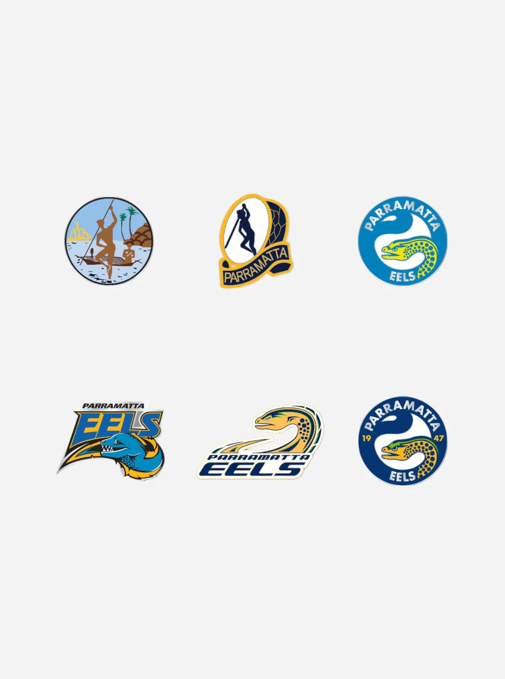 Parramatta Eels Logo Evolution Pin Set